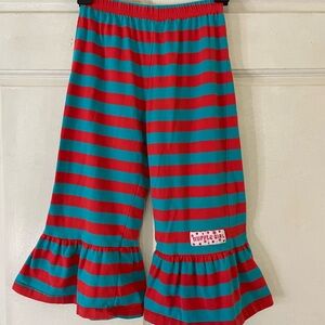 👜👜Ruffle girl red and turquoise ruffle pants size 8👜👜